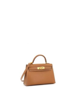 Kelly 20 Handbag Brown Epsom with Gold Hardware