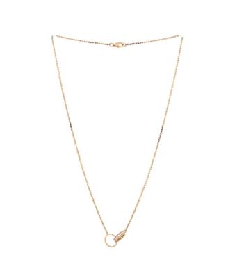  Love Interlocking Necklace 18K Rose Gold with Diamonds, 17.25"