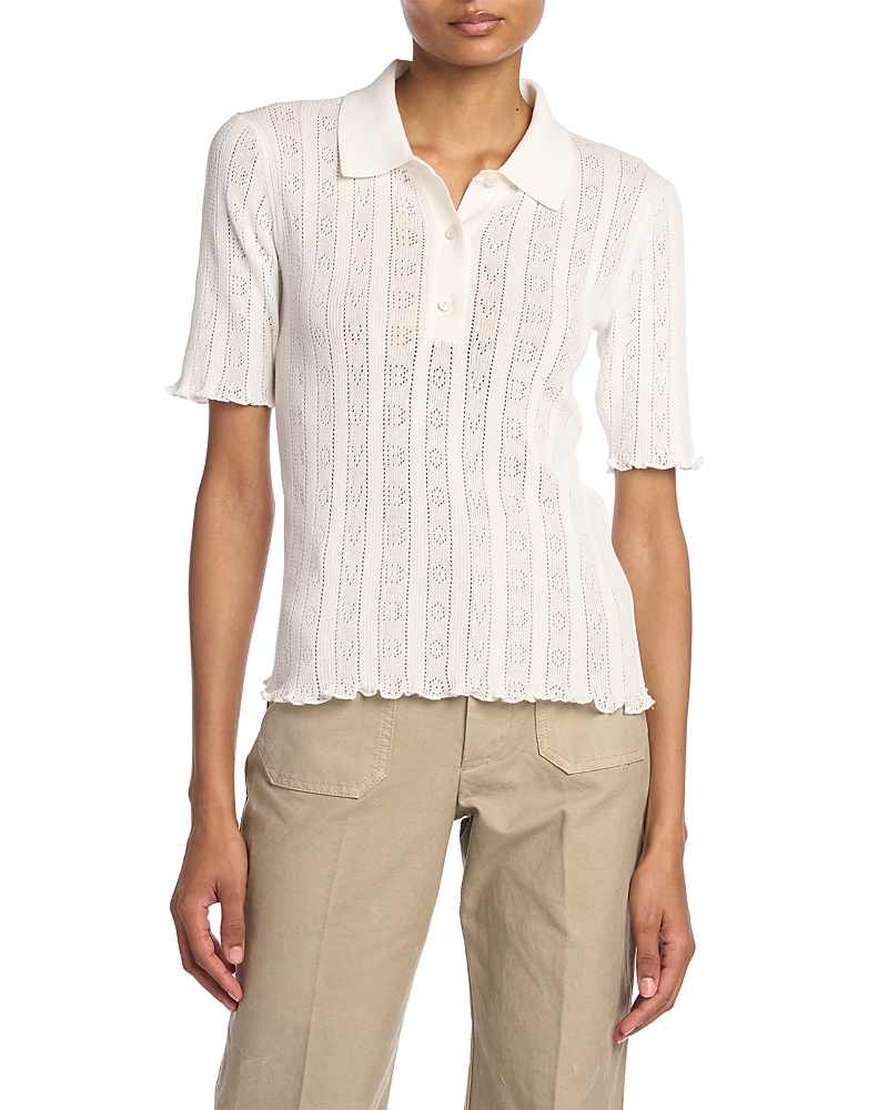 Victoria Beckham Pointelle Polo Top
