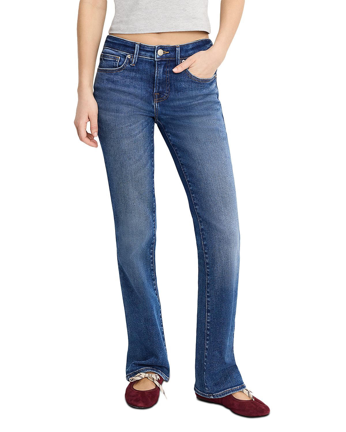 Good American Good Low Rise Bootcut Jeans
