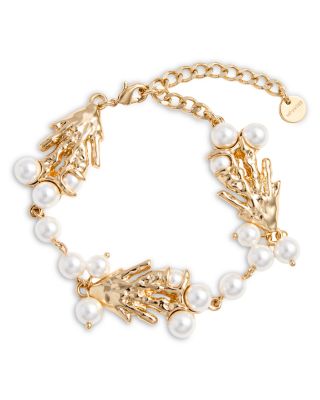 Imitation Pearl Coral Flex Bracelet