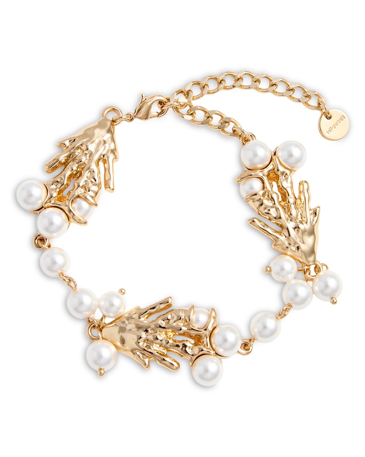 Self-portrait Self-Portrait Imitation Pearl Coral Flex Bracelet