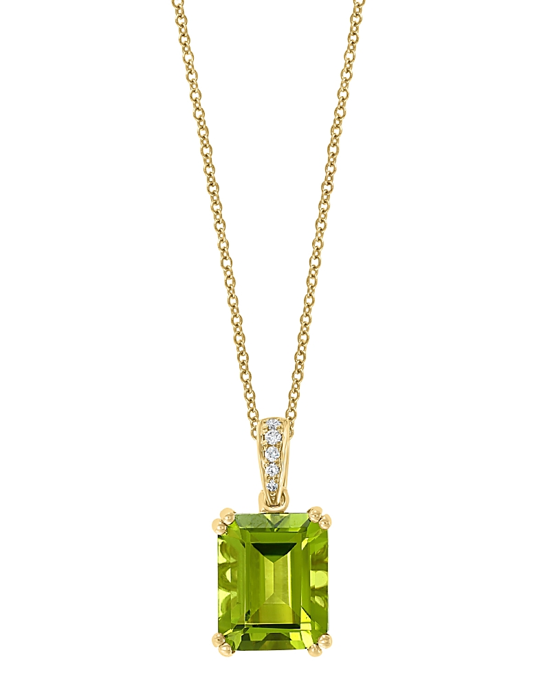 Bloomingdale's Fine Collection Peridot & Diamond Pendant Necklace in 14K Yellow Gold, 16