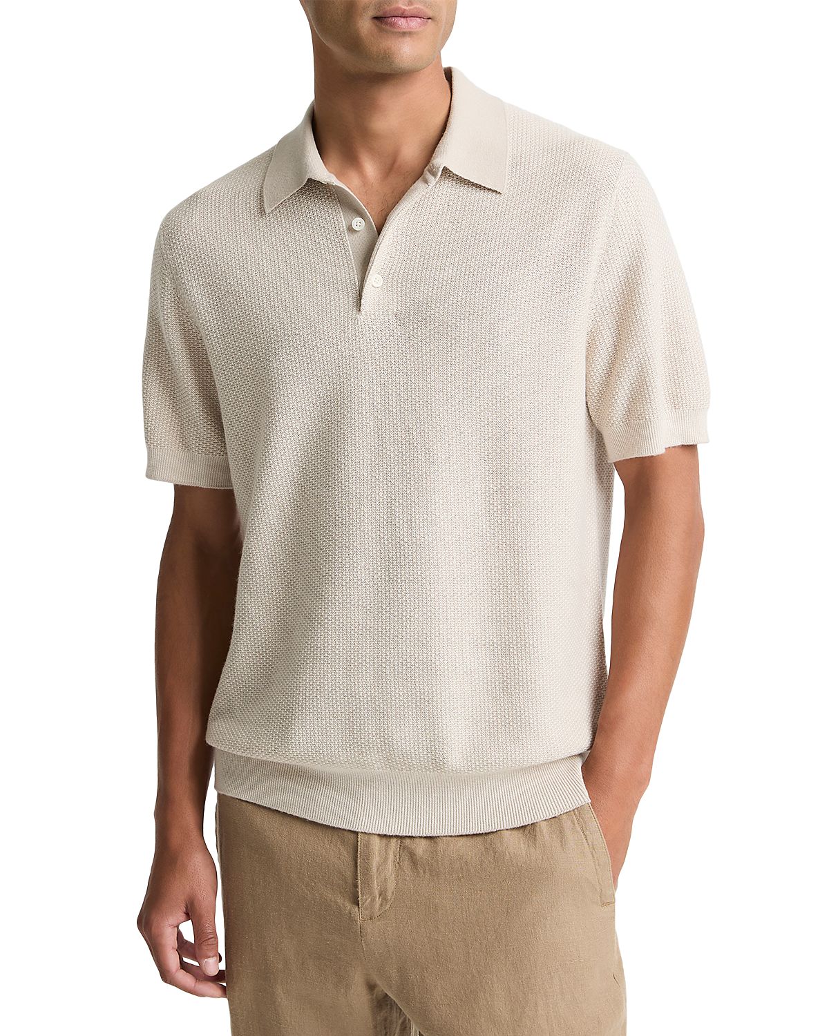 Vince Geo Jacquard Short Sleeve Polo Shirt