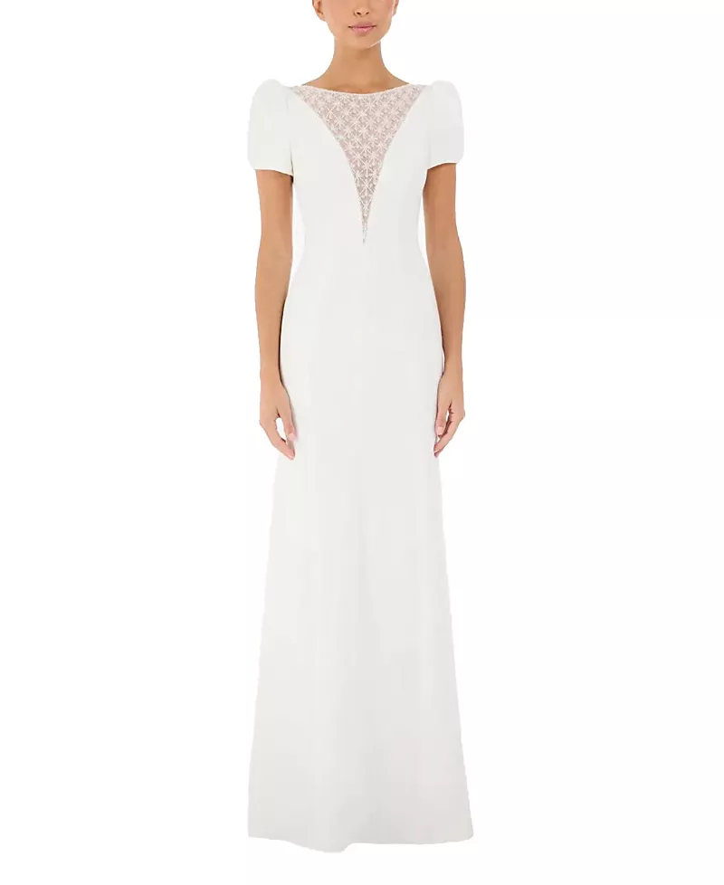 Jenny Packham Empress Puff-sleeve Crystal-embellished Maxi Dress