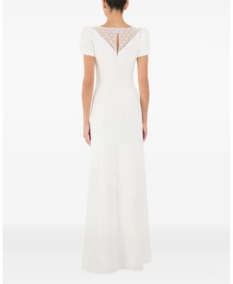 Empress Puff-sleeve Crystal-embellished Maxi Dress