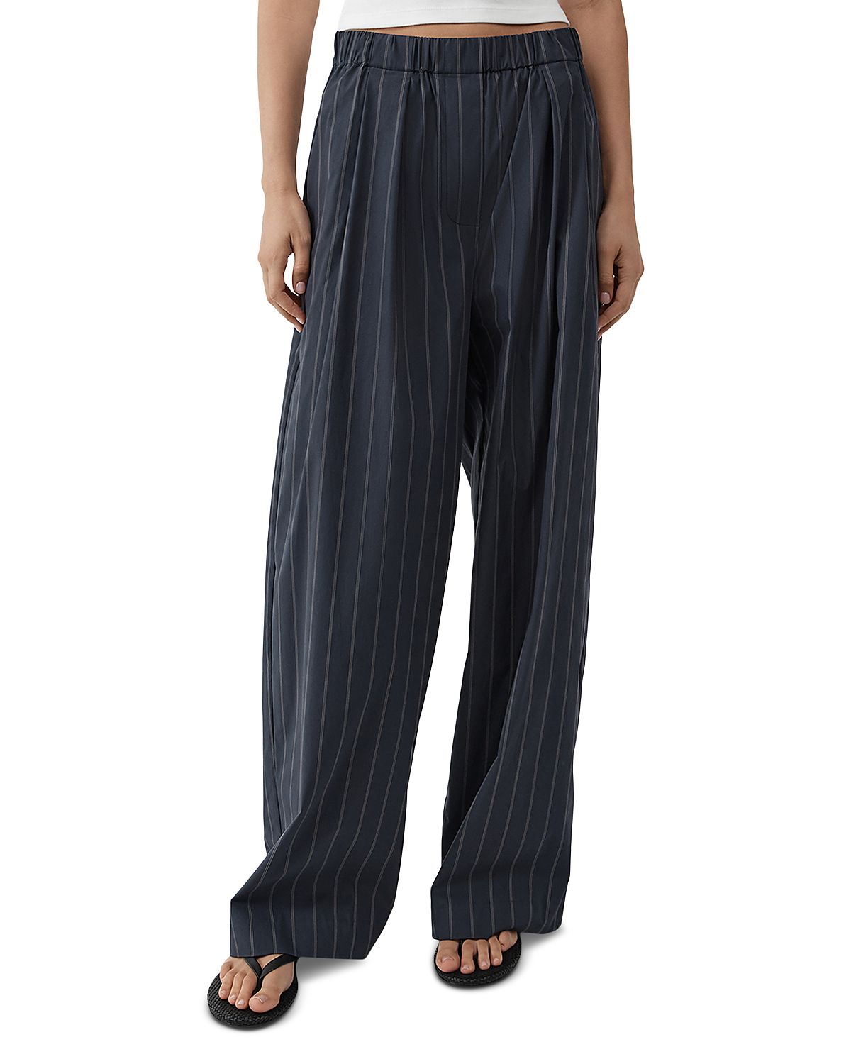 St. Agni Stripe Relaxed Pleat Pants