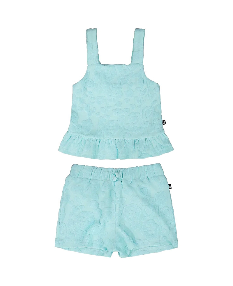 Deux par Deux Girls' Terry Tank Top with Ruffle Hem Shorts Set - Little Kid