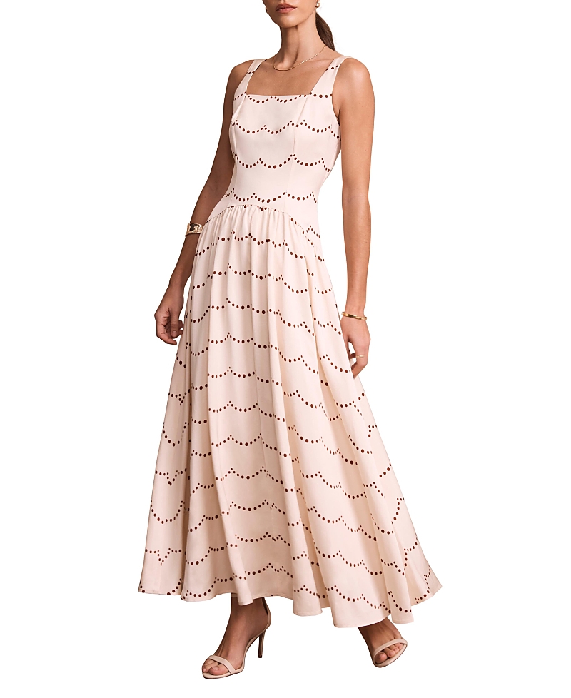 Mint Velvet Women's Spot Print Midi Dress with Thin Straps