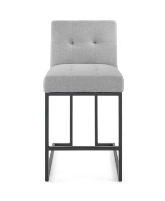 Privy Stainless Steel Upholstered Fabric Counter Stool