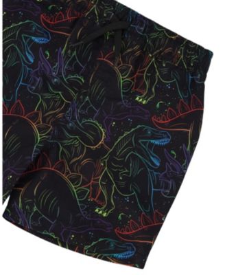 Boys' Above the Knee Elastic Waist Dinosaur Swim Trunks - Little Kid