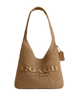 Brooklyn 28 Small Shoulder Raffia Bag in Brown