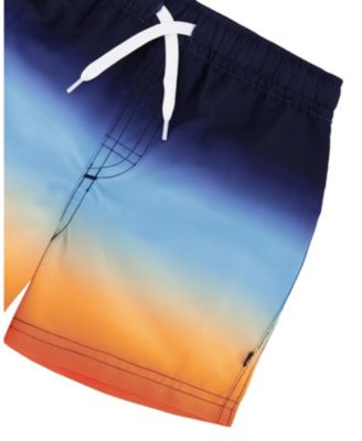 Boys' Above the Knee Elastic Waist Gradient Swim Trunks - Little Kid