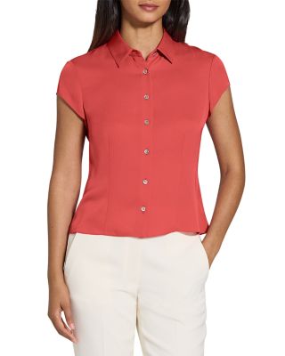 Silk Cap Sleeve Shirt