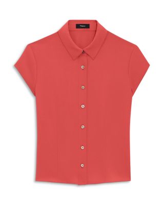 Silk Cap Sleeve Shirt