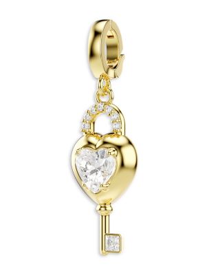 Idyllia Cubic Zirconia Heart Key Charm