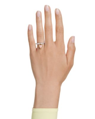 Idyllia Crystal & Cubic Zirconia Heart Charm Motif Ring