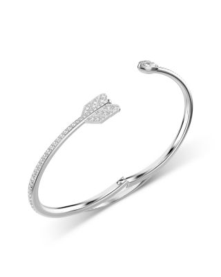 Idyllia Crystal Arrow Bypass Bangle Bracelet