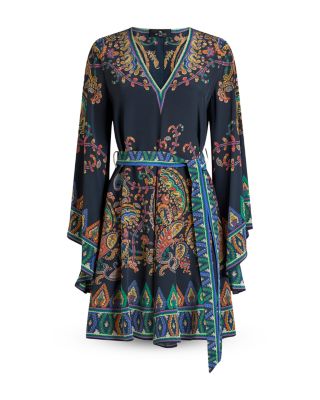 Mini Blouson Dress with Belt