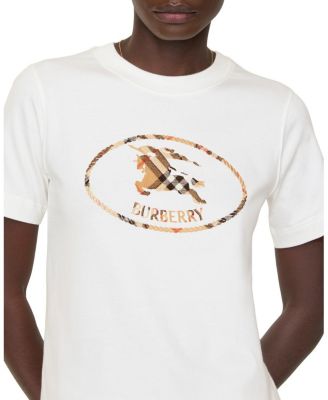  Check Knight Stamp Cotton T-shirt