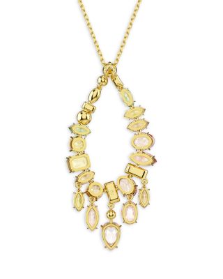 Gema Mixed Crystal Open Pendant Necklace, 23.62-29.5"