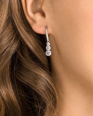 Stilla Attract Triple Crystal Charm Hoop Earrings