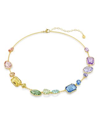 Gema Mixed Crystal Collar Necklace, 14.87-17.75"