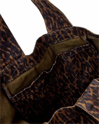 Izzy Leopard Print Denim Tote