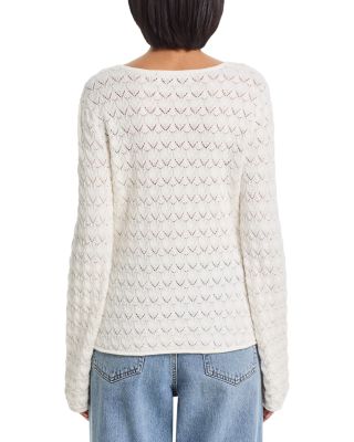 Mozart Heartleaf Crochet Knit Long Sleeve Flare Top