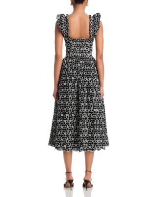 Embroidered Scallop Midi Dress - Exclusive