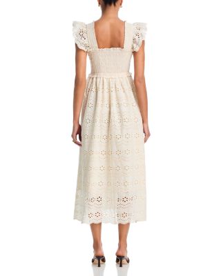 Eyelet Smocked Midi Dress - Exclusive