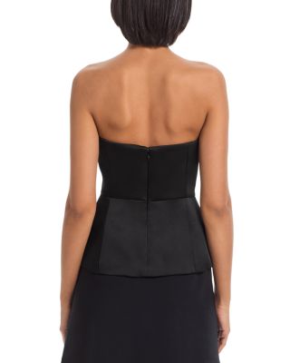 York Satin Strapless Peplum Top