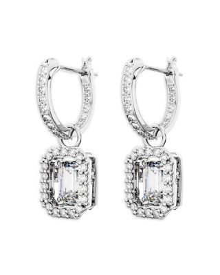 Una Angelic Cubic Zirconia Octagon & Hoop Drop Earrings