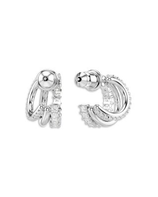 Hyperbola Cubic Zirconia Triple Row Hoop Earrings