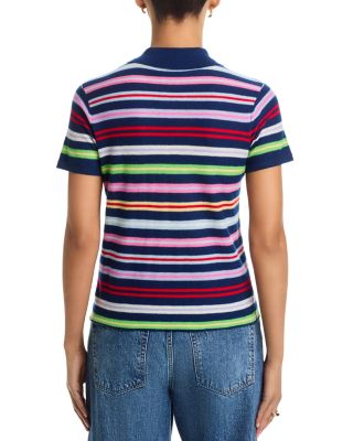 Extrafine Cashmere Novelty Stripe Polo Shirt