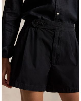 Pleated Cotton Shorts