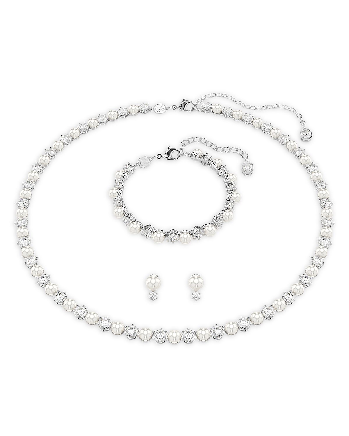 Swarovski Matrix Cubic Zirconia & Imitation Pearl Necklace