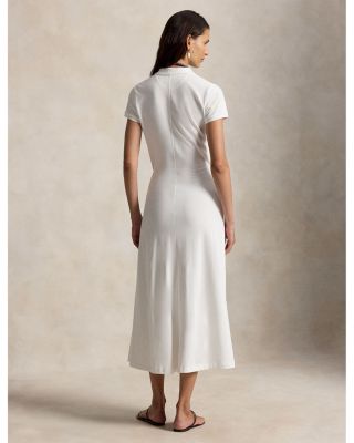 Tie Front Mesh Polo Dress