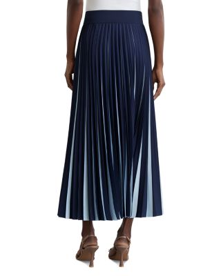 Serena Two Tone Pleated Midi Skirt
