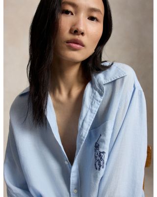 Oversize Fit Big Pony Linen Shirt