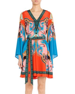 Silk Belted Mini Dress