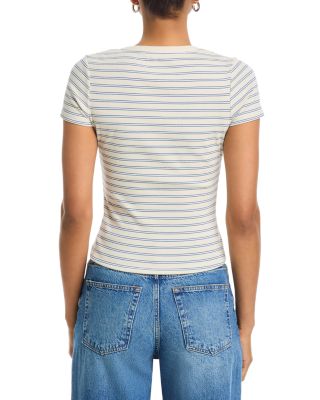 Double Stripe Scoop Henley Tee
