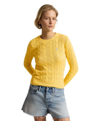 Cable Knit Cotton Crewneck Sweater