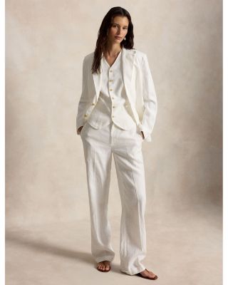 Linen High Rise Relaxed Straight Pants