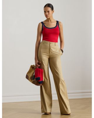 Two Tone Cotton Blend Sweater Tank Top