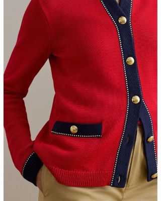 Two Tone Cotton Blend Cardigan