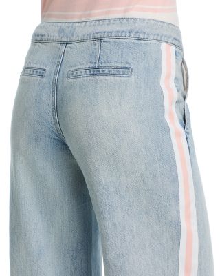 Mid Rise Straight Jeans in Rockstarblue/Off White/Pink