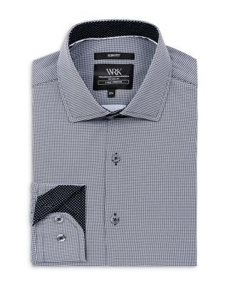 Slim Fit Houndstooth Performance Dress Shirt