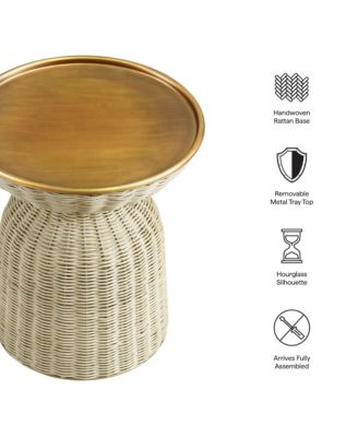 Lazaro Round Rattan Side Table