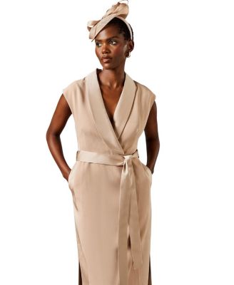  Tux Satin Midi Dress